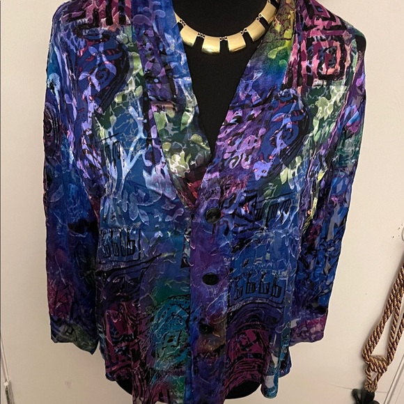 Chico's Tops - Chico's Vibrant Blue and Purple Blouse